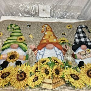 New 24”x35” Bath Floor Rug Matt 3 Gnomes Sunshine Floral Polyester